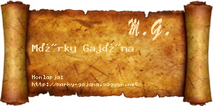 Márky Gajána névjegykártya